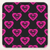 Supergirl Hearts Diagonal Pattern Rechteckiger Pappuntersetzer (Vorderseite)