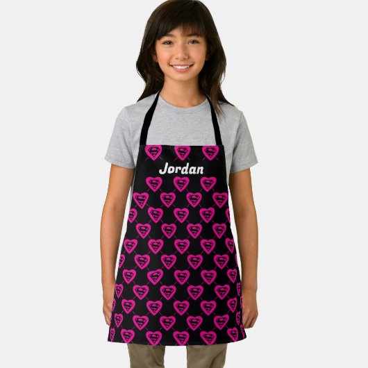 Supergirl Hearts Diagonal Pattern Schürze (Insitu)