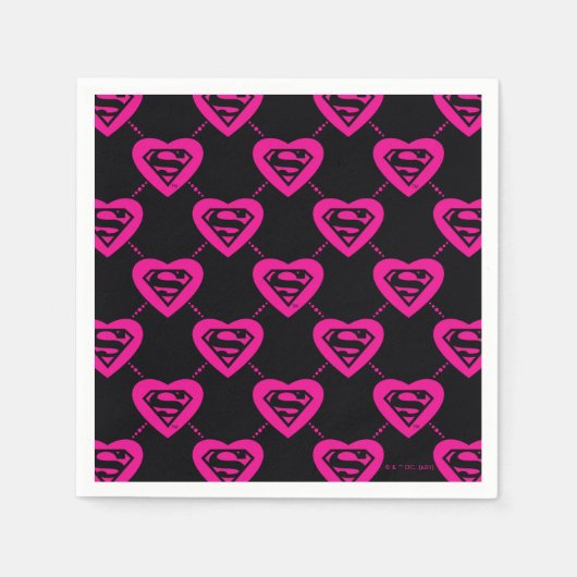 Supergirl Hearts Diagonal Pattern Serviette (Vorderseite)
