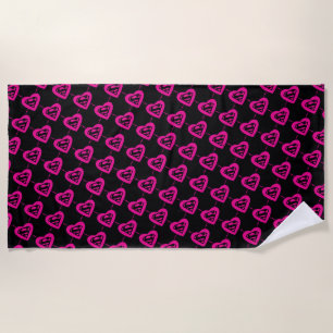 Supergirl Hearts Diagonal Pattern Strandtuch