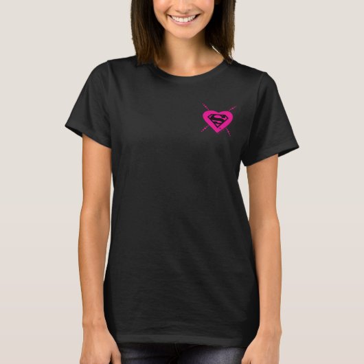 Supergirl Hearts Diagonal Pattern T-Shirt (Vorderseite)