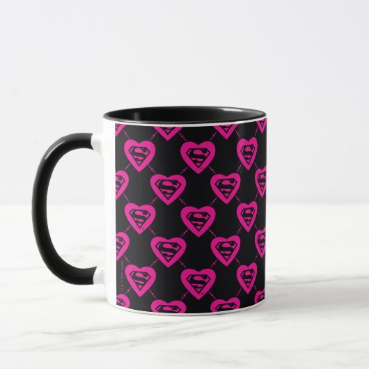 Supergirl Hearts Diagonal Pattern Tasse (Links)