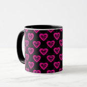 Supergirl Hearts Diagonal Pattern Tasse (Vorderseite Links)