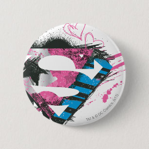 Supergirl Hearts Logo Button