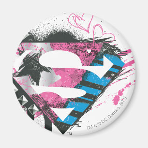 Supergirl Hearts Logo Magnet
