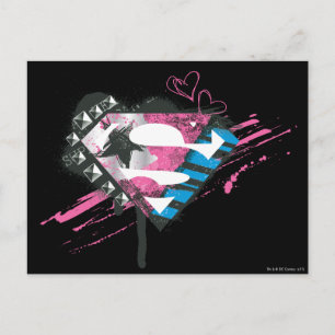 Supergirl Hearts Logo Postkarte