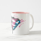 Supergirl Hearts Logo Zweifarbige Tasse (VorderseiteRechts)
