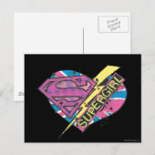 Supergirl Herz und Bolt Postkarte (Vorne/Hinten)