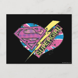 Supergirl Herz und Bolt Postkarte