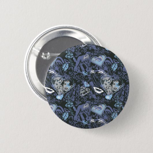 Supergirl Herz und Lips Muster Button (Vorne & Hinten)