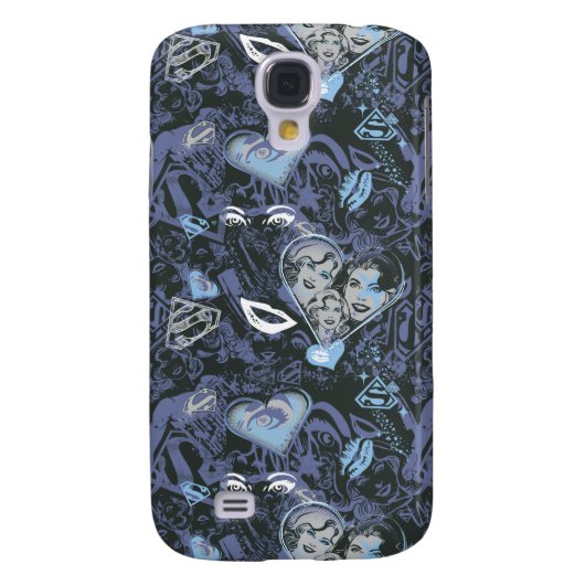 Supergirl Herz und Lips Muster Case-Mate Samsung Galaxy Hülle (Rückseite)