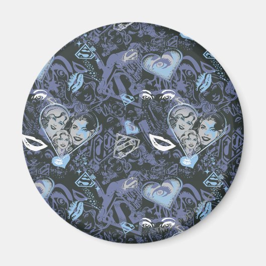 Supergirl Herz und Lips Muster Magnet (Vorne)