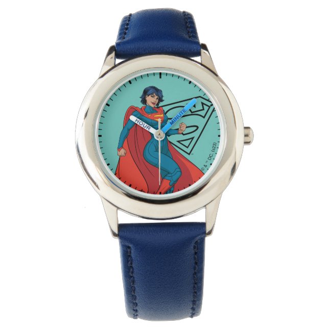 Supergirl Hovering in Blue Anzug Armbanduhr (Vorderseite)