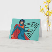 Supergirl Hovering in Blue Anzug Karte (Gelbe Blume)