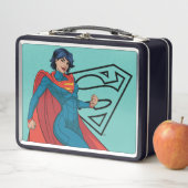 Supergirl Hovering in Blue Anzug Metall Brotdose (Beispiel)