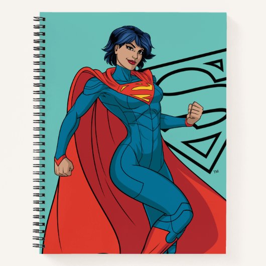 Supergirl Hovering in Blue Anzug Notizblock (Vorderseite)