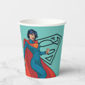Supergirl Hovering in Blue Anzug Pappbecher (Vorderseite)