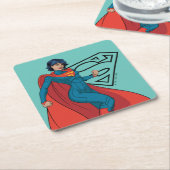 Supergirl Hovering in Blue Anzug Rechteckiger Pappuntersetzer (angewinkelt)