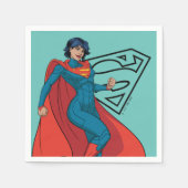 Supergirl Hovering in Blue Anzug Serviette (Vorderseite)