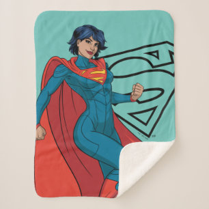 Supergirl Hovering in Blue Anzug Sherpadecke