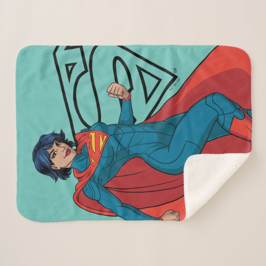 Supergirl Hovering in Blue Anzug Sherpadecke (Vorderseite (Horizontal))