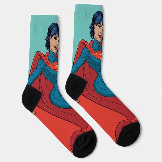 Supergirl Hovering in Blue Anzug Socken (Rechts)