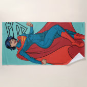 Supergirl Hovering in Blue Anzug Strandtuch (Vorderseite)