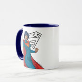 Supergirl Hovering in Blue Anzug Tasse (Vorderseite Links)
