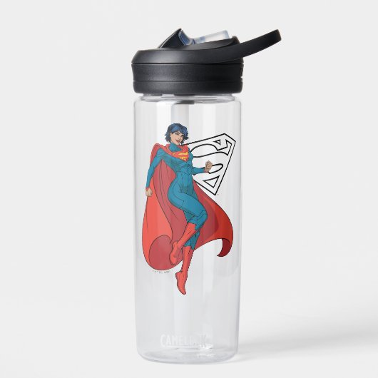 Supergirl Hovering in Blue Anzug Trinkflasche (Links)