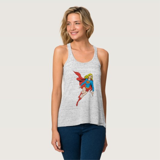 Supergirl in Bewegung Tank Top (Vorderseite Vollansicht)