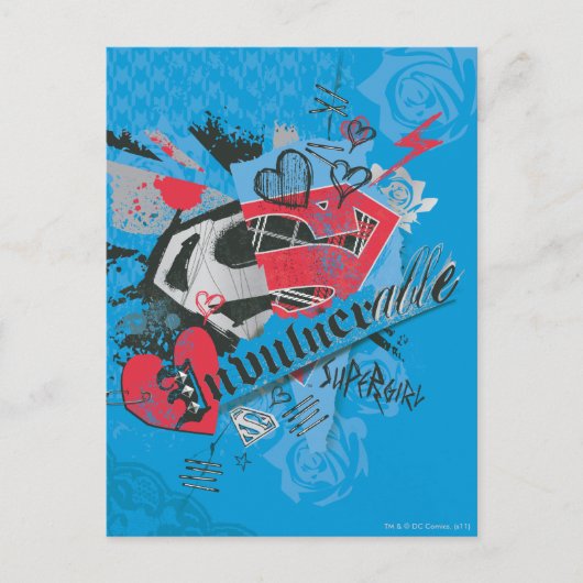 Supergirl Invulnerable Postkarte (Vorderseite)