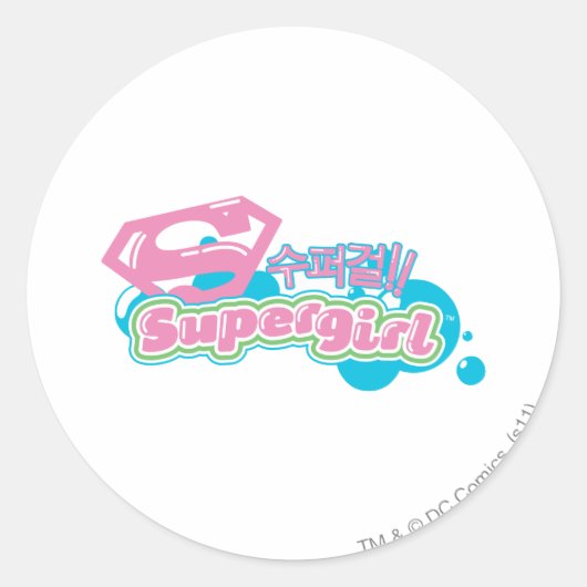 Supergirl J-Pop 3 Runder Aufkleber (Vorderseite)