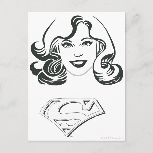 Supergirl-Kontur 1 Postkarte (Vorderseite)