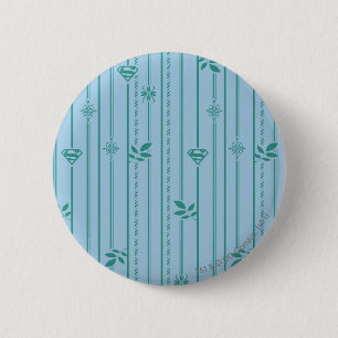 Supergirl Leaf Muster Blau Button