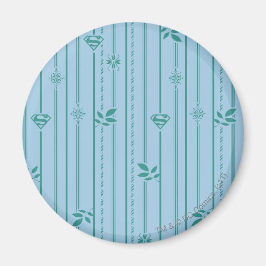 Supergirl Leaf Muster Blau Magnet (Vorne)