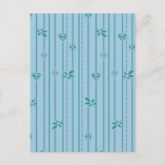 Supergirl Leaf Muster Blau Postkarte (Vorderseite)