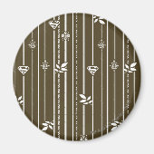 Supergirl Leaf Pattern Brown Magnet (Vorne)