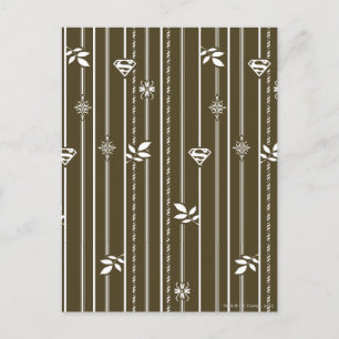 Supergirl Leaf Pattern Brown Postkarte