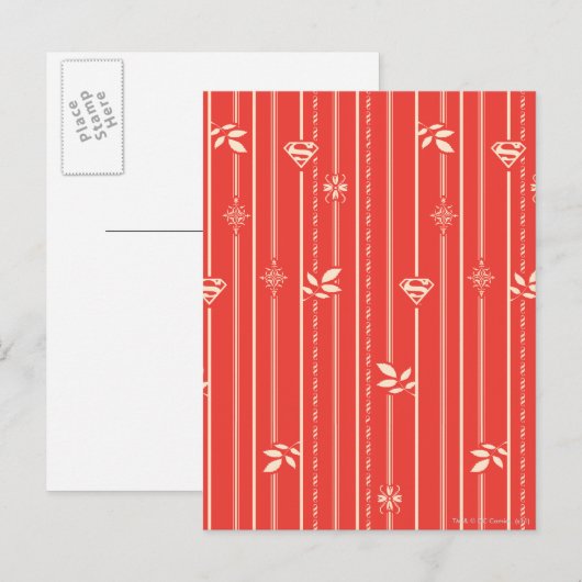 Supergirl Leaf Pattern Red Postkarte (Vorne/Hinten)