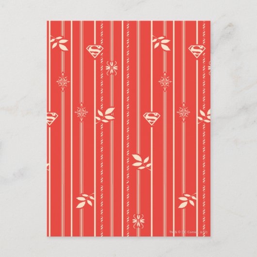 Supergirl Leaf Pattern Red Postkarte (Vorderseite)