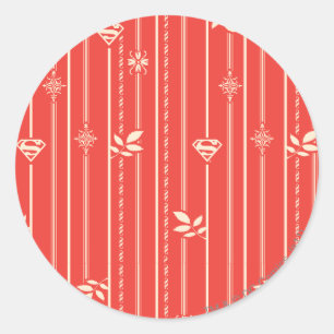 Supergirl Leaf Pattern Red Runder Aufkleber