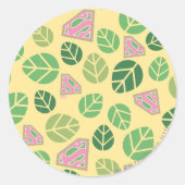 Supergirl Leaf Pattern Runder Aufkleber (Vorderseite)