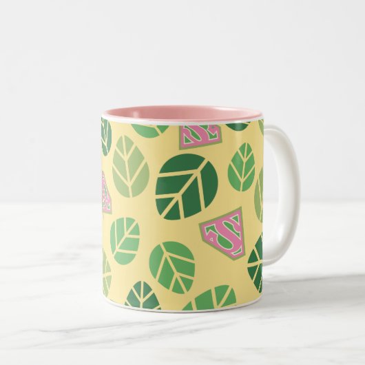 Supergirl Leaf Pattern Zweifarbige Tasse (VorderseiteRechts)