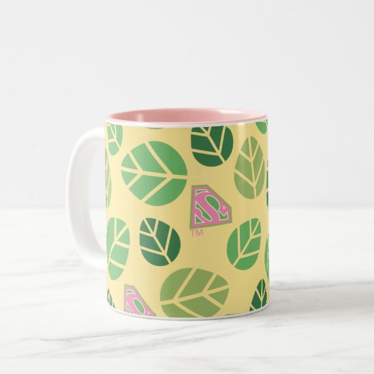 Supergirl Leaf Pattern Zweifarbige Tasse (Vorderseite Links)