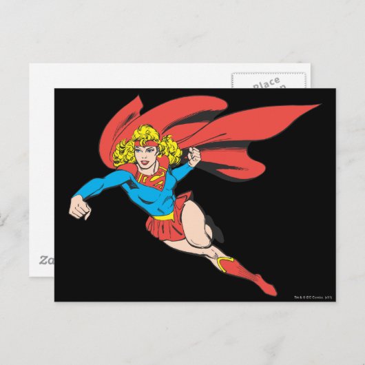 Supergirl-Leaps Postkarte (Vorne/Hinten)
