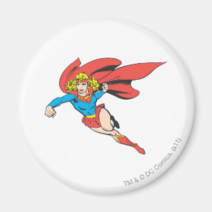 Supergirl Leaps und Punches Magnet