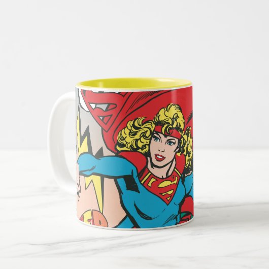 Supergirl Liebe Conquers Zweifarbige Tasse (Vorderseite Links)