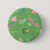 Supergirl-Liebe-Muster Button (Vorderseite)