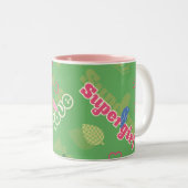 Supergirl-Liebe-Muster Zweifarbige Tasse (VorderseiteRechts)