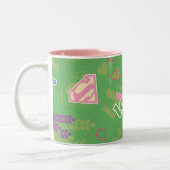 Supergirl-Liebe-Muster Zweifarbige Tasse (Links)